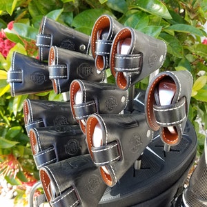 ClubShields "Special Edition" Series Custom Made Leather Golf Iron Head Covers (46.00 Ea.)