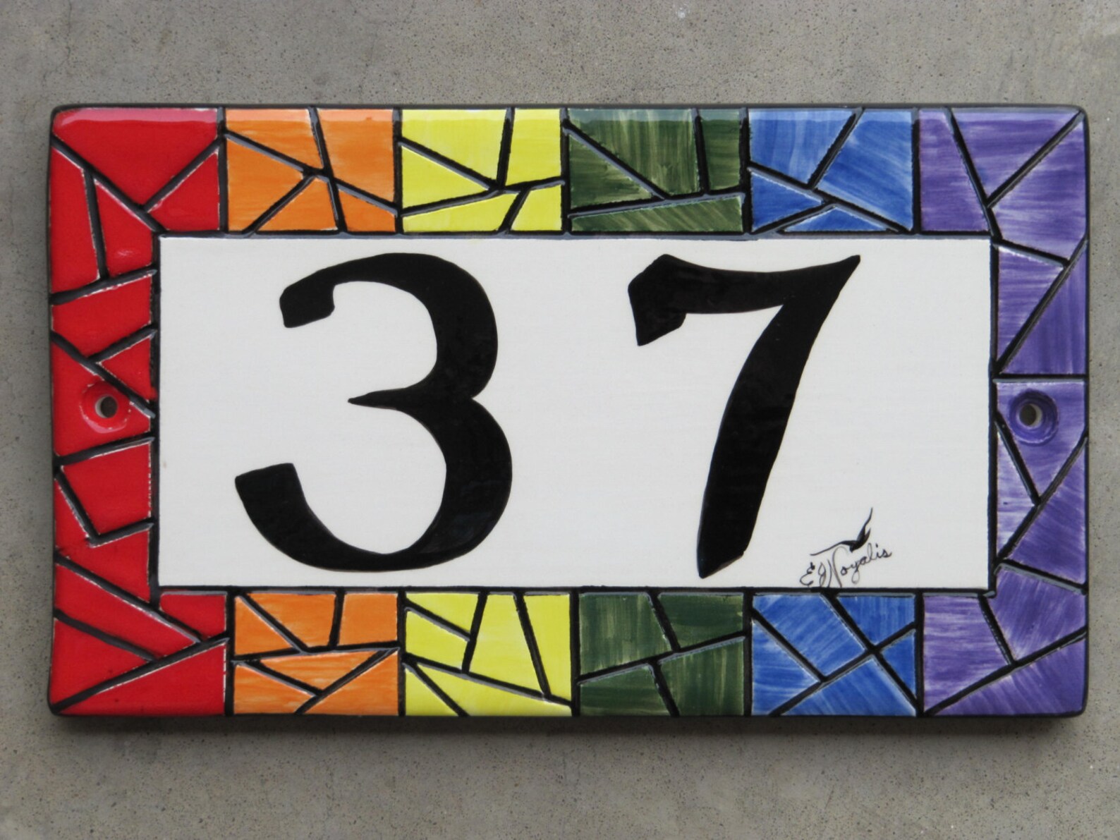 Custom Hand Painted Ceramic House Number Tile Placque or Etsy