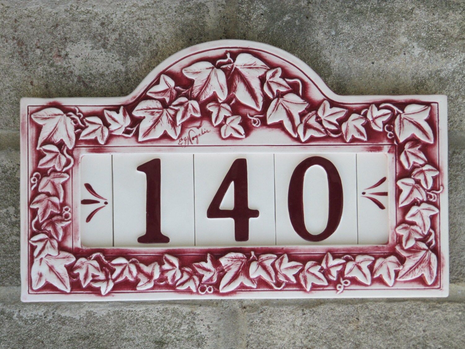 Custom Hand Painted Ceramic House Number Tile Placque or Etsy