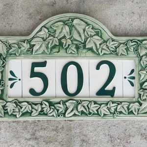 Custom Hand Painted Ceramic House Number Tile, Placque, or Sign