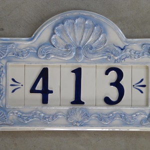 Custom Hand Painted Ceramic House Number Tile, Placque, or Sign