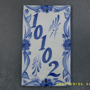Custom Hand Painted Ceramic House Number Tile, Placque, or Sign