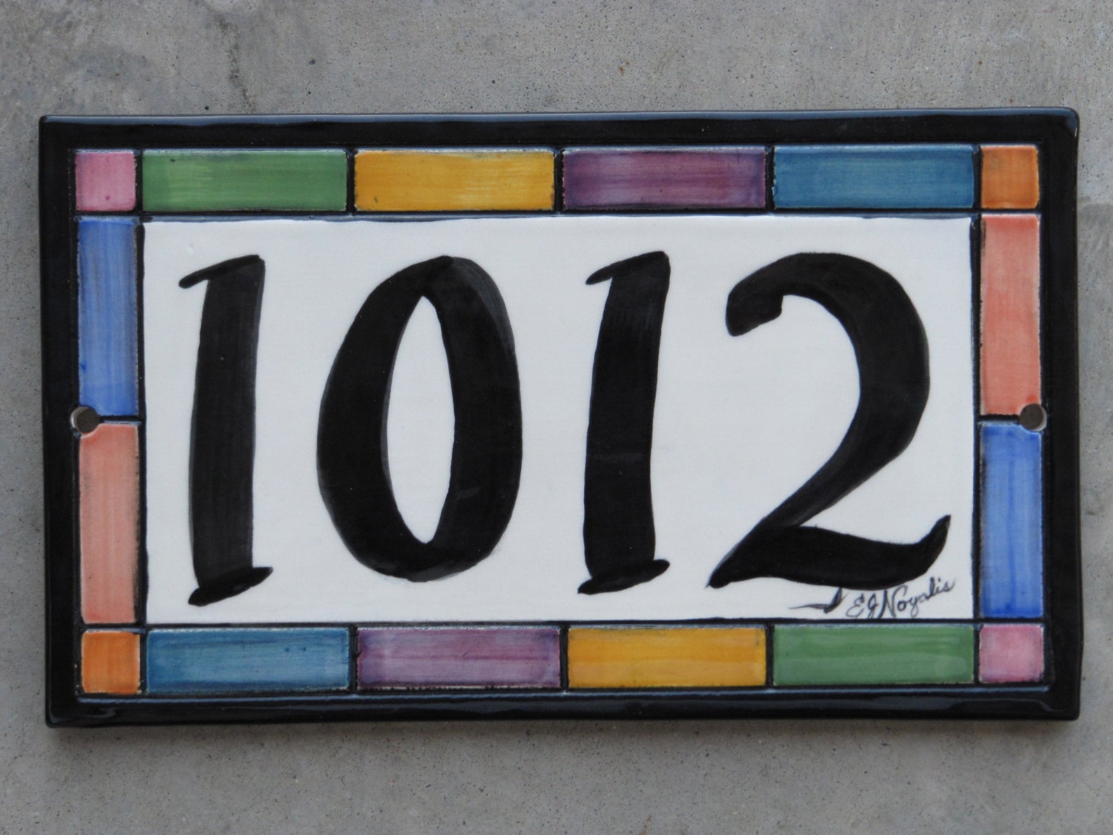 Custom Hand Painted Ceramic House Number Tile Placque or Etsy