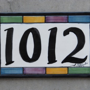 Custom Hand Painted Ceramic House Number Tile, Placque, or Sign