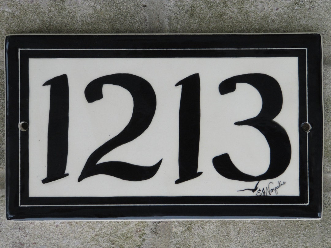 Custom Hand Painted Ceramic House Number Tile, Placque, or Sign Etsy