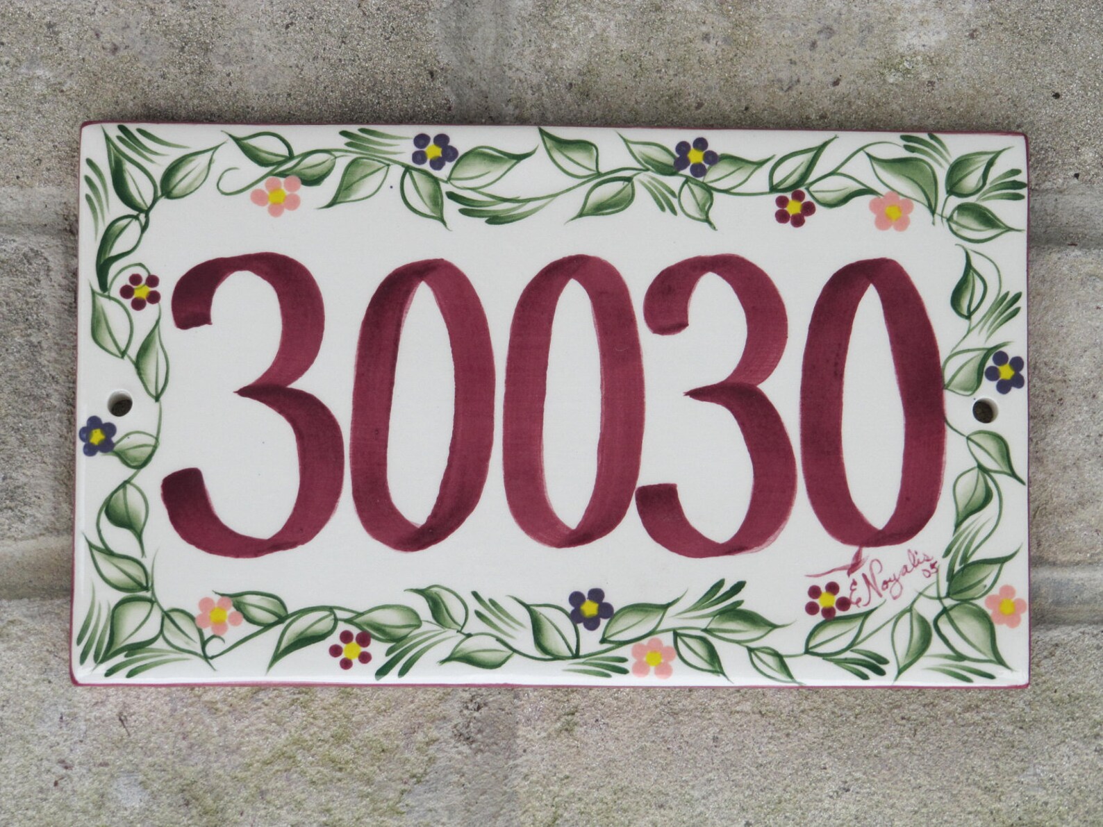 Custom Hand Painted Ceramic House Number Tile Placque or Etsy