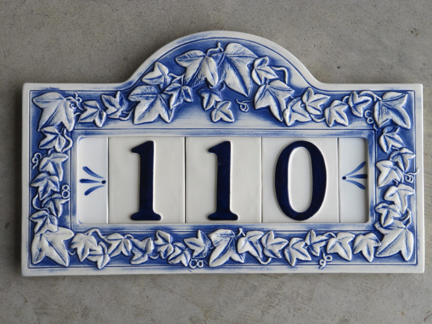 Custom Hand Painted Ceramic House Number Tile Placque or Etsy