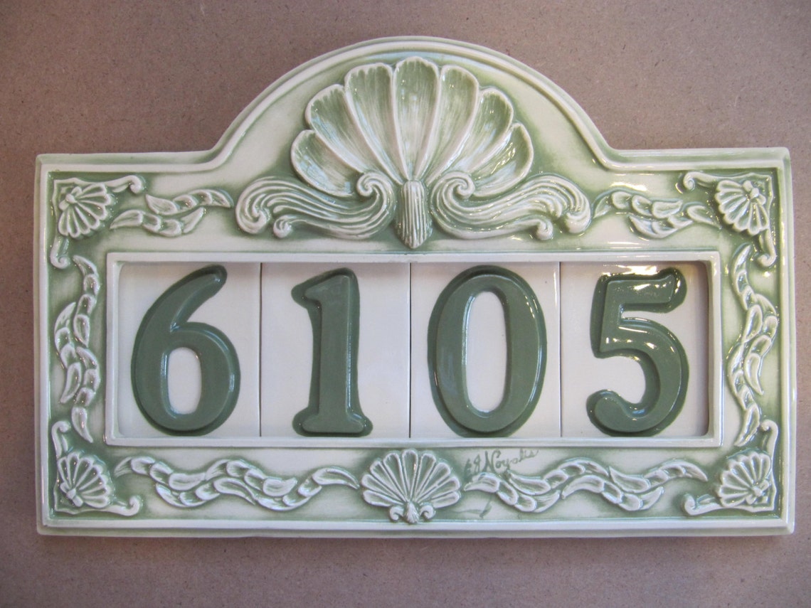 Custom Hand Painted Ceramic House Number Tile Placque or Etsy UK