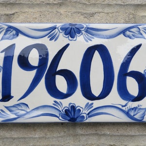 Azulejo, Placque o signo de casa de cerámica pintada a mano personalizada