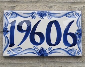 Custom Hand Painted Ceramic House Number Tile, Placque, or Sign