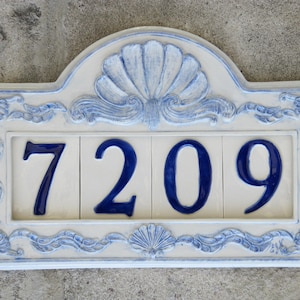 Custom Hand Painted Ceramic House Number Tile, Placque, or Sign