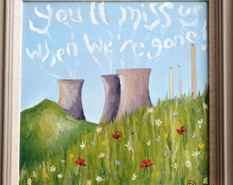 Didcot oil painting//didcot towers//you'll miss us//nearly home//power station