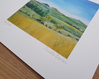 Wittenham giclee print//fine art print//high quality reproduction//landscape