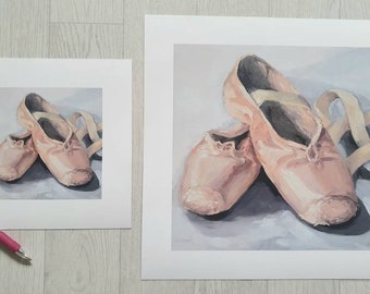 Ballet shoes print //fine art giclee print//high quality reproduction//still life//dance