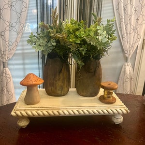 Handmade wood table riser or counter or shelf stand 15 1/2”long x 7 1/2”w and approx 3 1/2” tall, table top decor decorative stand.