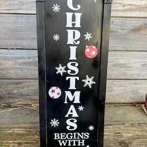 24” Christmas sign “Christmas begins with Christ” stand or hang on wall