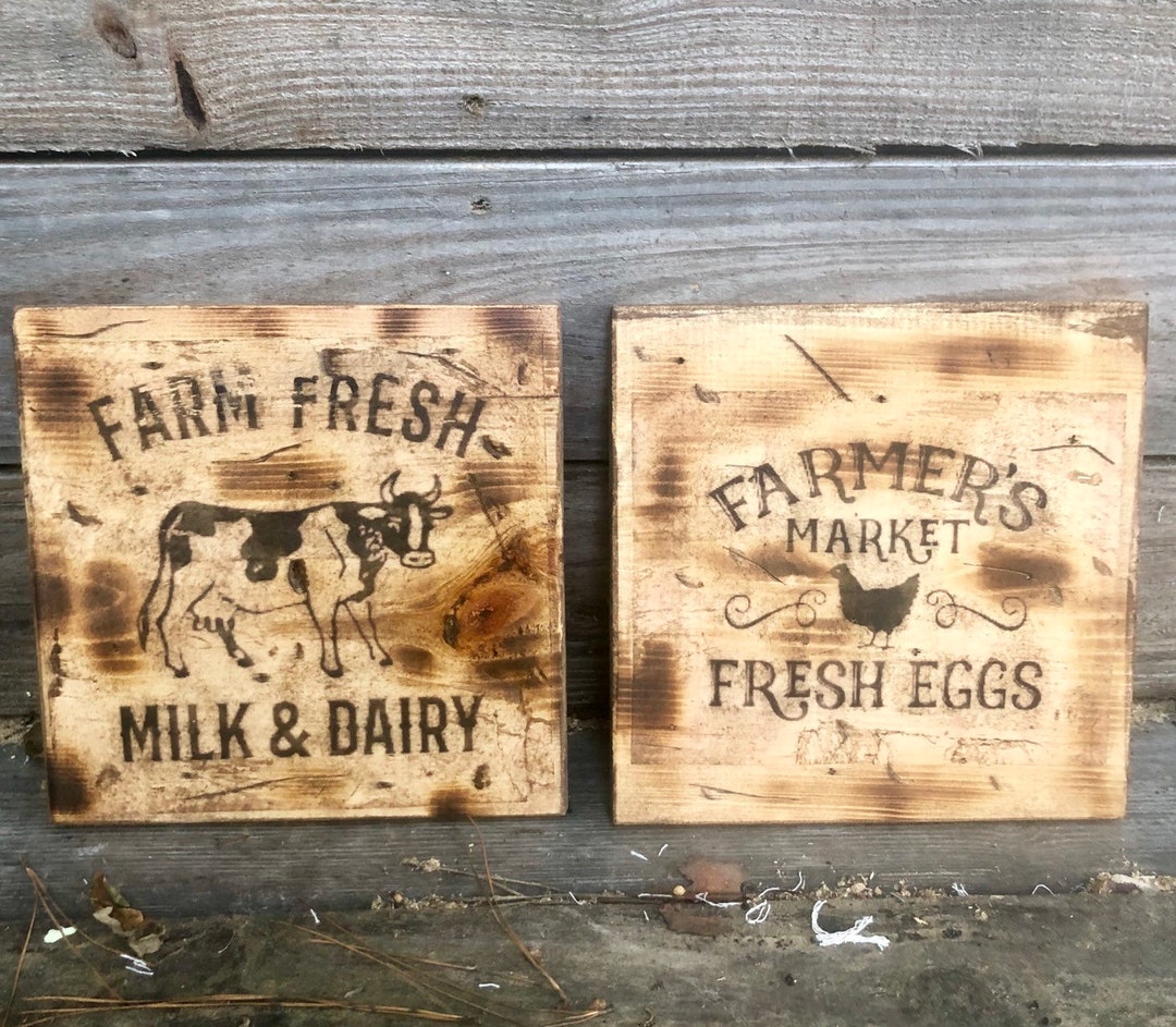Rustic Farmhouse Style Handmade Wooden Wall Sign (set of Two) - Etsy