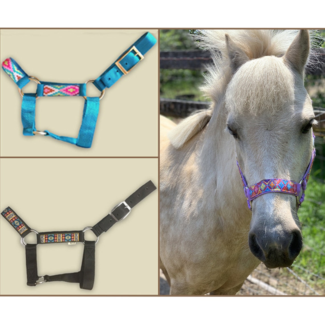 Miniature horse halter w/ overlay Choose color Mini Horse Etsy Nederland