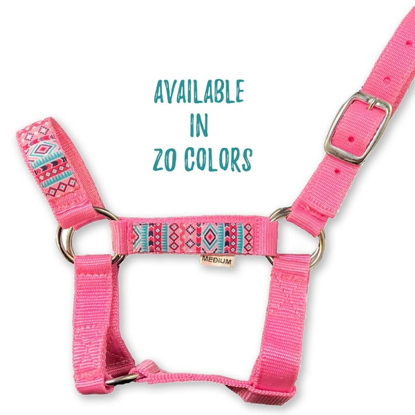 Miniature donkey halter w/ overlay -Choose color | Mini Donkey Halter