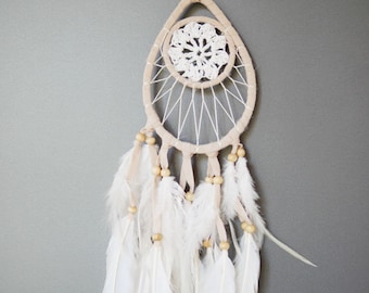 White Feather Dreamcatcher / Pendant / Home decoration