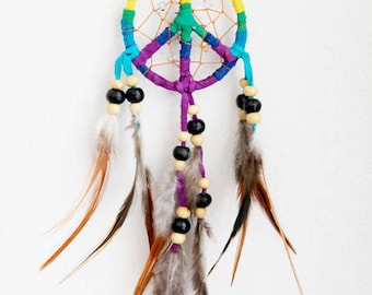 Leather Dreamcatcher / Pendant / Peace