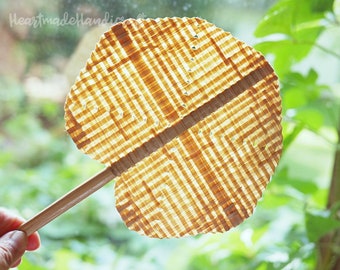 natural handwoven Bamboo Fan - Summer