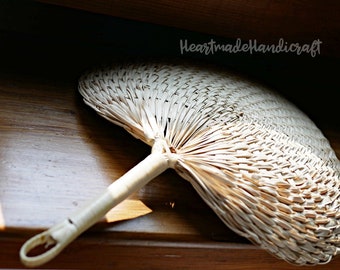 natural handwoven Palm leave Fan - Summer