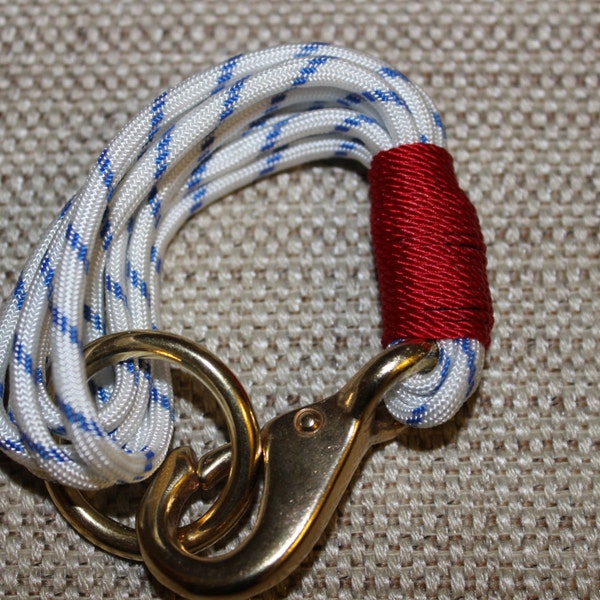 Maine Rope Bracelet - White Multi-Strand Paracord Bracelet -With Red Accent - Made to Order