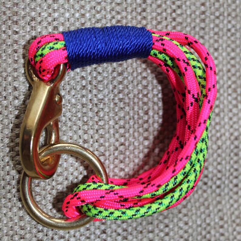 Maine Rope Bracelet Pink Green Multistrand Paracord Etsy
