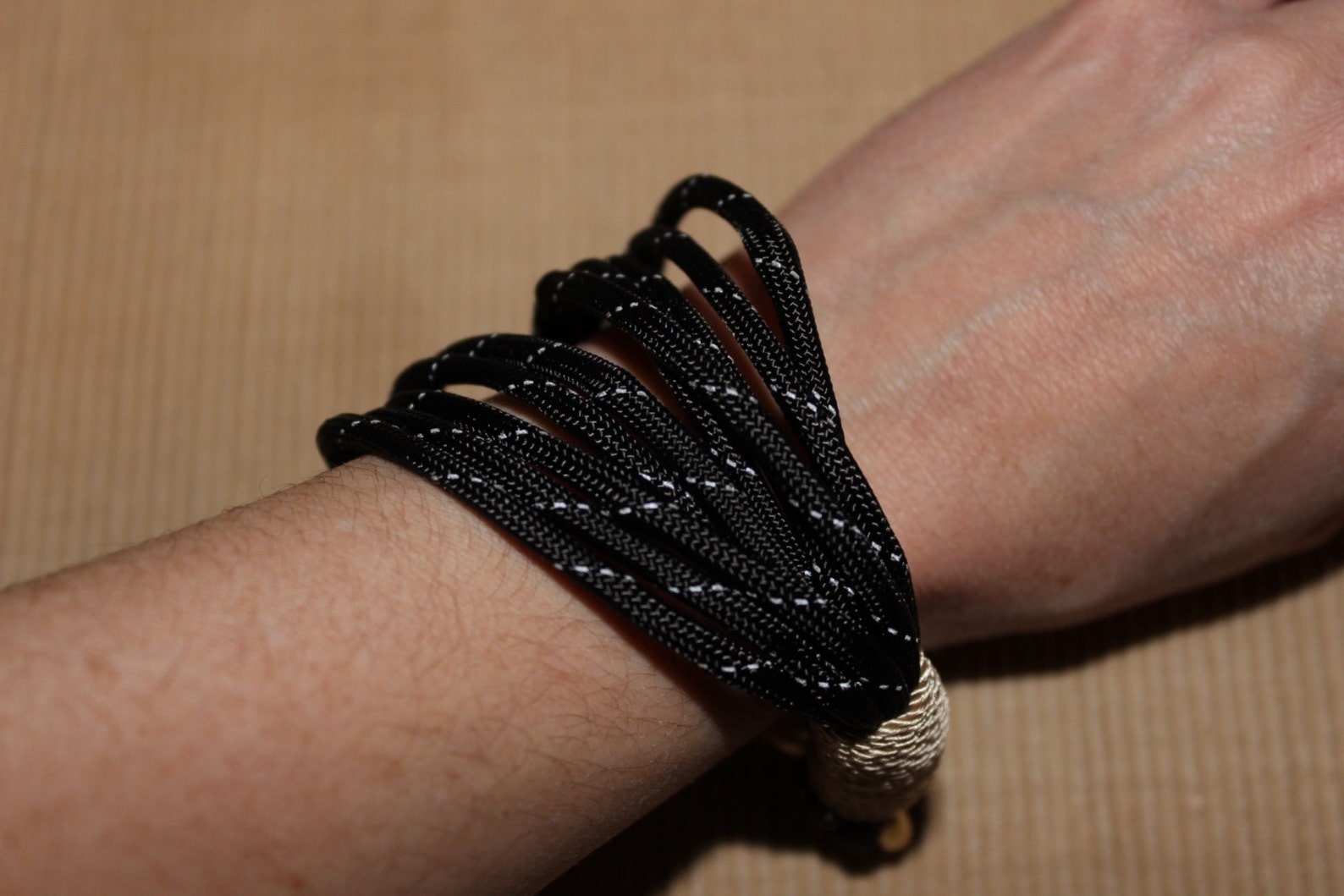 Maine Rope Bracelet Black Multistrand Paracord Bracelet Etsy
