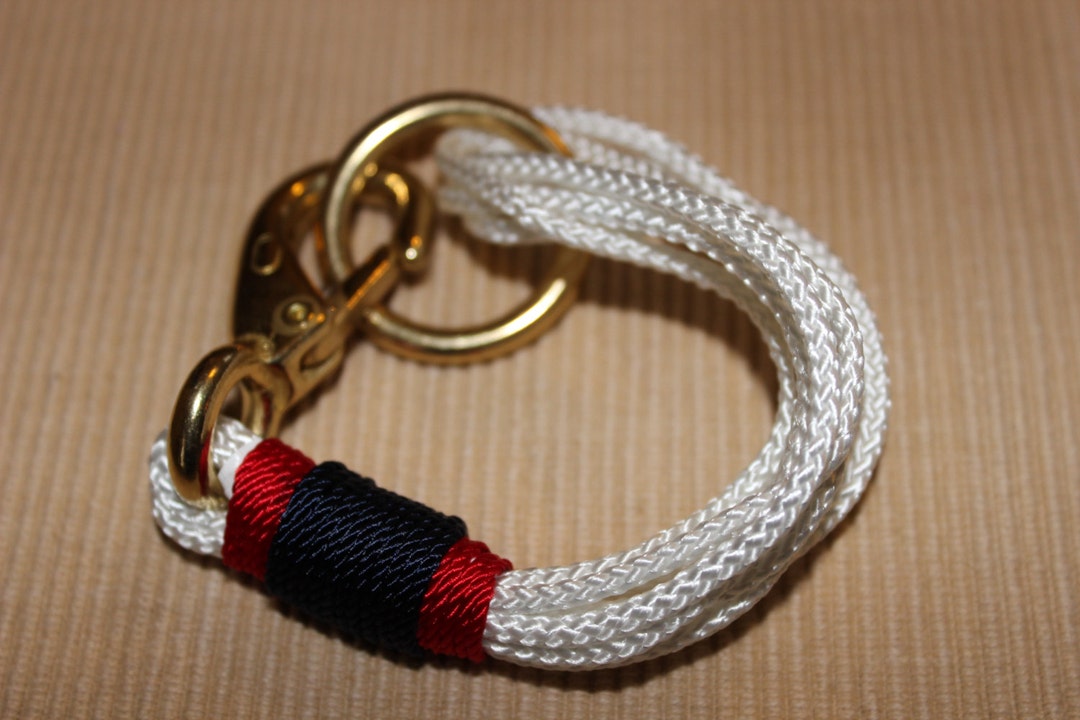 Maine Rope Bracelet White Multistrand Bracelet With Red / Navy Accent Made to Order Etsy