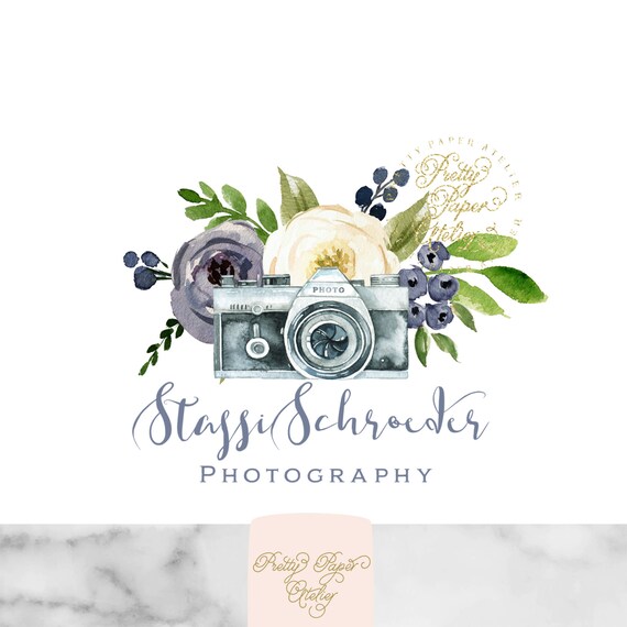 Custom Logo Design Photography Photographer Floral Watercolor Etsy etsy