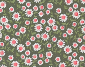 Love Note Sweet Daisy Olive Green Fabric by Lella Boutique for Moda Fabrics