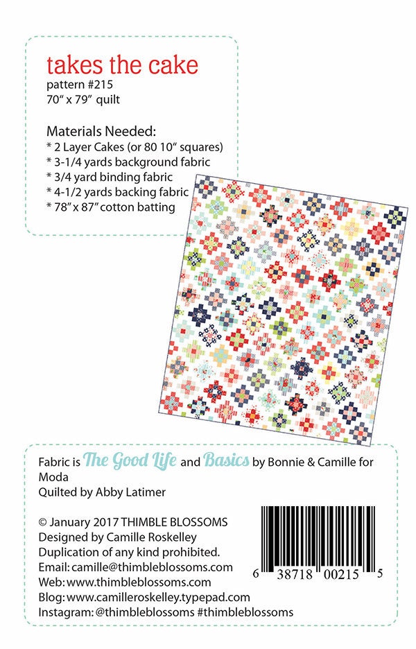 Takes the Cake Quilt Pattern by Thimble Blossoms Etsy