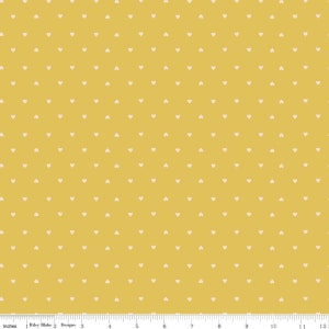 Community Hearts in Honey Mustard Fabric by Riley Blake Designs