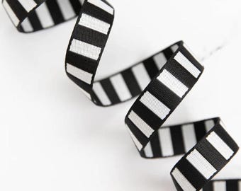 Bold Stripe Web 1" in Black/White by Stitch Supply Co