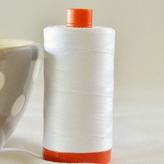 Aurifil White (2021) Cotton Mako Thread 50wt 1300 m