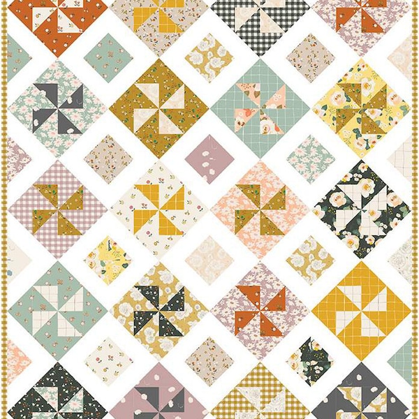 Spin Me Around Pinwheel Quilt PATTERN by Minki Kim for Riley Blake Designs