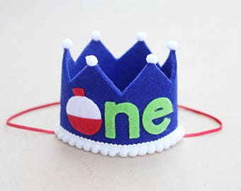 Boys 1st Birthday Ofishally One Crown - Boys First Birthday Fish Crown - Big One