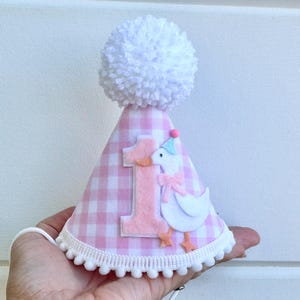 One Silly Goose Birthday Hat - Gingham Goose Party Hat - Silly Little Goose First Birthday Hat - High Chair Banner