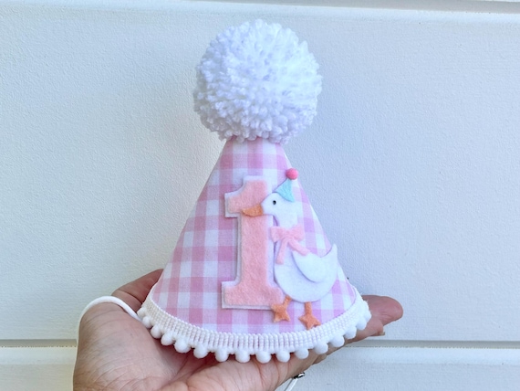 One Silly Goose Birthday Hat - Gingham Goose Party Hat - Silly Little Goose First Birthday Hat - High Chair Banner