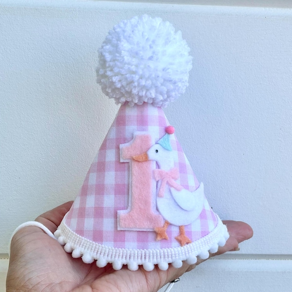 One Silly Goose Birthday Hat - Gingham Goose Party Hat - Silly Little Goose First Birthday Hat - High Chair Banner