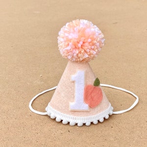 Peach Birthday Hat - One Sweet Peach Hat - Sweet as a Peach Party Hat - Girl 1st Birthday Hat