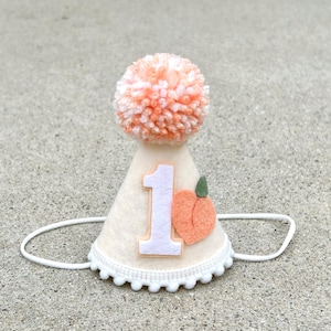 Peach Birthday Hat - One Sweet Peach Hat - Sweet as a Peach Party Hat - Girl 1st Birthday Hat