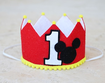 Boy 1st Birthday Mouse Crown - Boys First Birthday Mouse Crown