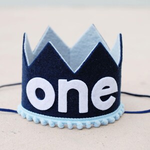 Boy 1st Birthday Crown - Boys First Birthday Crown - Navy Blue Cake Smash Crown - Little Man - Mr Onederful