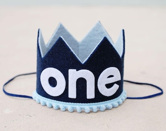 Boy 1st Birthday Crown - Boys First Birthday Crown - Navy Blue Cake Smash Crown - Little Man - Mr Onederful