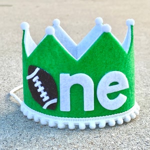 Boy 1st Birthday Football Crown Boys First Birthday Football Crown First Down Party Sports Birthday Super Bowl Party image 1