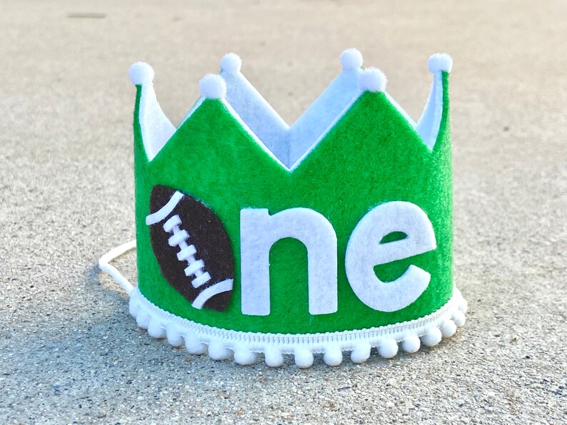 Boy 1st Birthday Football Crown Boys First Birthday Football Crown First Down Party Sports Birthday Super Bowl Party image 1