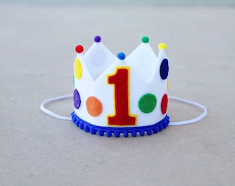 Boy Birthday Crown - Boys 1st Birthday Crown - Primary Colors Crown - Circus Burthday Crown - Fun to be One